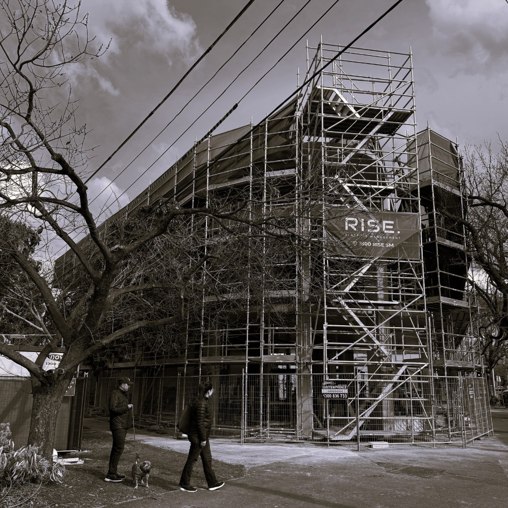 Rise Scaffold Management commercial scaffolding on a Victorian site