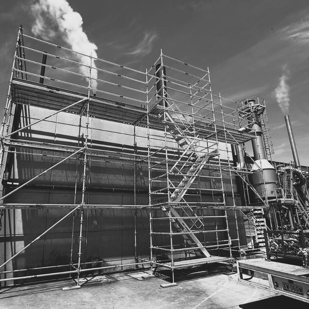 Heavy industrial scaffolding at a Victorian plant