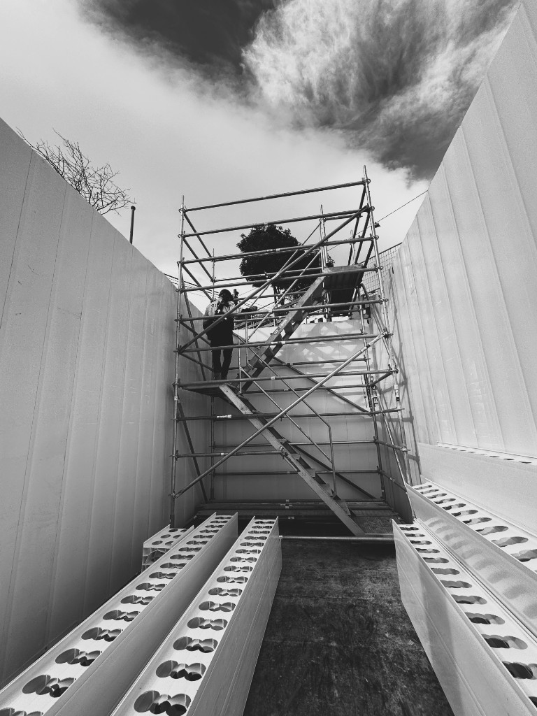 Certified scaffolder on an industrial site